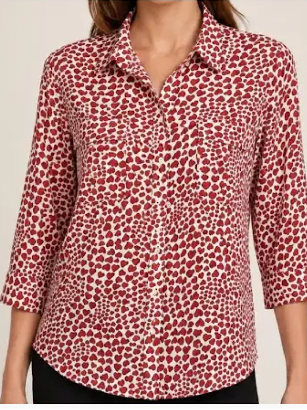 L’AGENCE Ryan heart print blouse earth red ivory -S-NWT $275